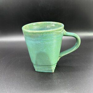FC Handmade Stoneware Coffee Cup Tea Mugs Glossy Green